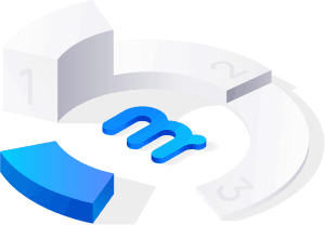 Illustration of 3 step process around letter