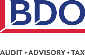 BDO Drive Logo with their services, audit, advisory and tax