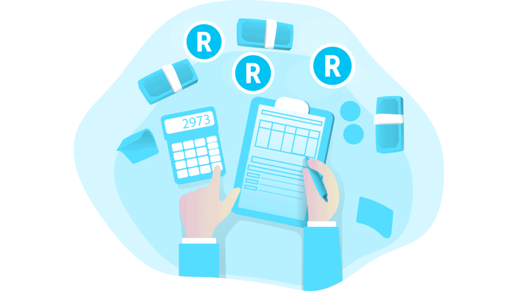 Rands, taxes and calculator